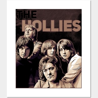 The Hollies // Band// Brown Vintage Posters and Art